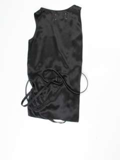 Maison Martin Margiela womens black belted silk sleeveless top 44 $605 
