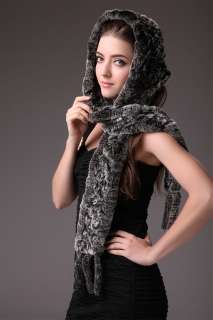 0408 Rex Rabbit Fur Elegant Charming hat ,cap,scarf style headdress 