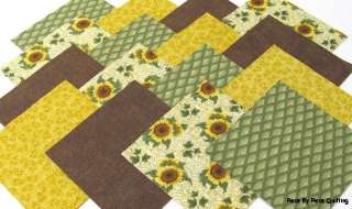 24 5 COUNTRY SUNFLOWERS Fabric Quilt Squares Quilting  