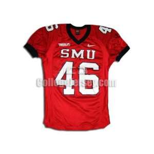  Red No. 46 Game Used SMU Nike Football Jersey Sports 