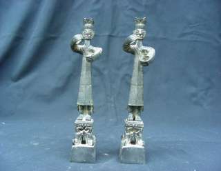 Antique Chinese Bronze a Pair of Standing Buddha  