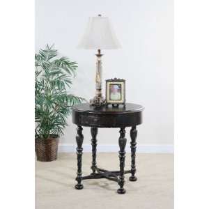  Astoria 30 Round End Table (Distressed Black Finish) (31 