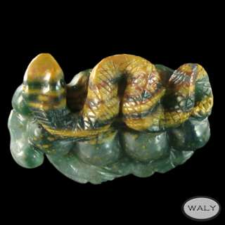 Stunning Carved Ocean Jasper Snake Pendant Bead  