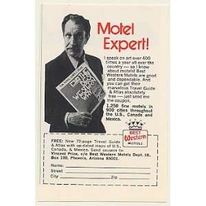   Vincent Price Best Western Motels Print Ad (47482)