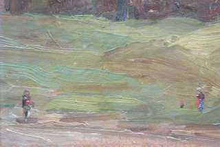 Ölbild Gemälde Max Zettler München Dorf Landschaft  