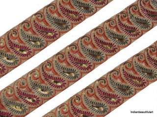 YD MULTICOLOR EMBROIDERY FABRIC TRIMS COPPER SEQUINS  