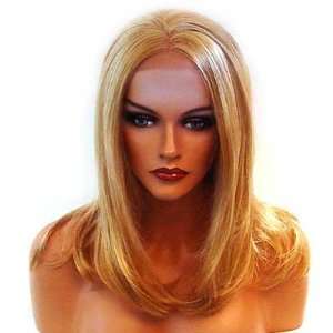 HANDSEWN SYNTHETIC FRENCH LACE FRONT FULL HAIR WIG Color Light Blonde 