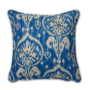  Throw Pillow Ikat Blue 18 x 18 w/ Insert