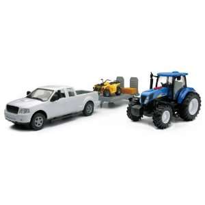   Up with Battery Operated New Holland T7070 Farm Tractor and 4 Wheeler
