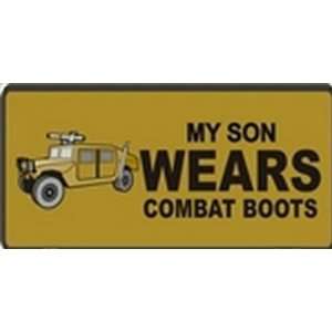 My Son Wears Combat Boots License Plate Plates Tag Tags auto vehicle 