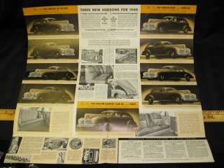 1940 Hudson Six and Eight Folder Sales Brochure  