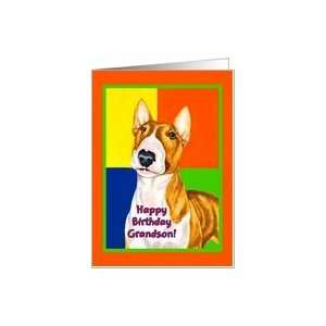  Birthday Grandson ~ Bull Terrier Dog Card Toys & Games