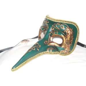  Green Nasone Commedia Venetian Mask