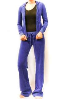 NWT Juicy Couture Cobalt Glow Blue Soft Velour Hoodie Pant Tracksuit 