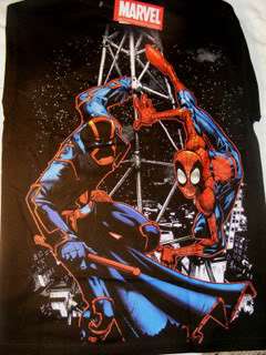 Spiderman Sky Scrapers Black T Shirt DC Comics New  