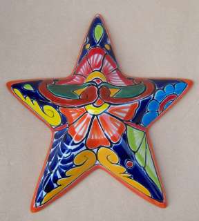 TALAVERA STAR MEXICO TILE POTTERY WALL BUTTERFLY COLOR  