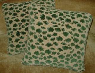 Brunschwig Fils Cut Velvet Fabric Custom Designer Pillows Green New 2 