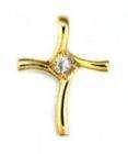 New 18K Gold Sapphire Christian Cross Jewelry Pendant  