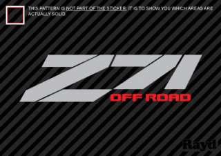 2x) Chevrolet Z71 Off Road Decal Sticker Die Cut  
