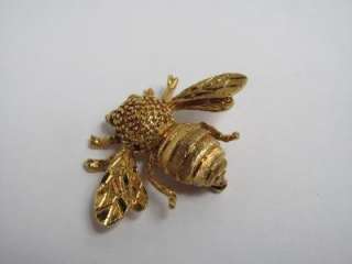 Vintage 18K Yellow Gold Bumble Bee Pin Brooch NR 6300  