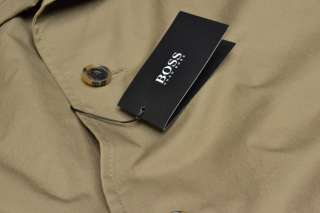 1195 HUGO BOSS Green Trench Coat Overcoat Jacket Manteau Mantel 46R 