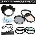 tiffen 58mm filter kit bundle for canon t3i t2i xs