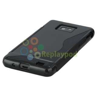 BLACK S LINE GEL CASE COVER FOR SAMSUNG I9100 GALAXY S2  