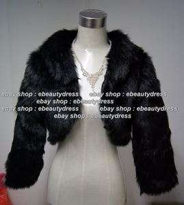 Black Faux Fur Bridal Wrap/Bridal Jacket/Shawl/Cape/Stole/Bolero/Throw 