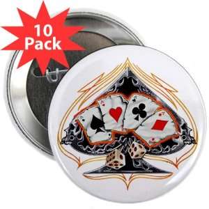  2.25 Button (10 Pack) Four of a Kind Poker Spade   Card 