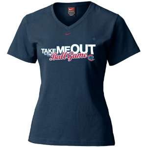   Nike Chicago Cubs Navy Ladies Take Me Out T shirt