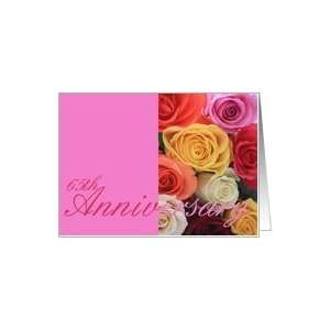  65th Anniversary mixed rose bouquet Card Health 