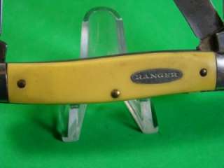   Ranger 3 Bld Yellow Comp Hdl Stockman Folding Pocket Knife 1411 8 MJB