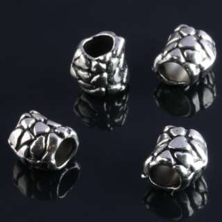 Tibetan Silver Big Hole Charm Beads Fit Bracelets 65PCS  