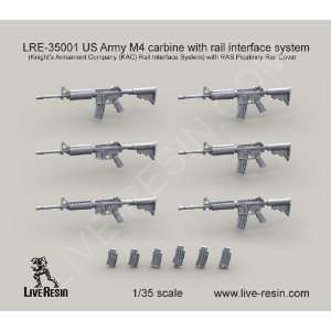 Live Resin 1/35 US Army M4 Carbine Machine Gun w/Closed Rail Interface 