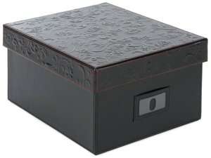   Black Bonded Leather Gramercy Embossed Photo Box by 