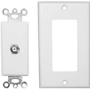    MorrisProducts 85116 2 Piece Decorator Cable TV Jack in White Baby
