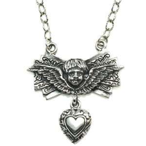   Sterling Silver Victorian Little Angel Necklace Femme Metale Jewelry