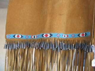 Antique 1930s Apache beaded buckskin shirt jingles  