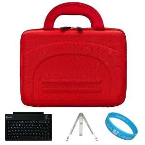  Nylon Red Durable Cube Carrying Case for Toshiba Excite X10 Android 