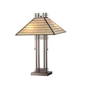 MY 78340   Meyda Tiffany 14in Sq Watersedge Mahogany Bronze Table Lamp