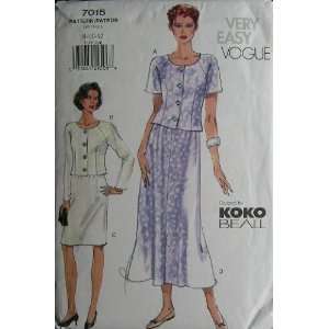  Very Easy Vogue 7015 Koko Beall Sewing Pattern Top & Skirt 
