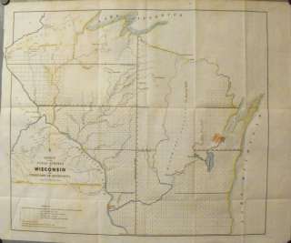 Wisconsin Minnesota Territory 1849 Map Indians H/Color  