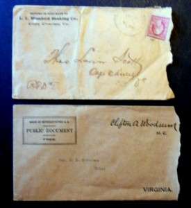  postal history. 1860s   1918. Collection of Virginia postal history 