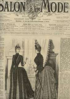 ORIGINAL SALON MODE Aug 20,1887 + clothing PATTERN  