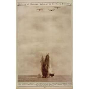1922 WWI U.S. Navy Plane Sinking German Submarine U 117 Virginia Capes 
