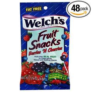 Welchs Fruit Snacks, Berries N Cherries, 2.25 Ounce Pouches (Pack of 
