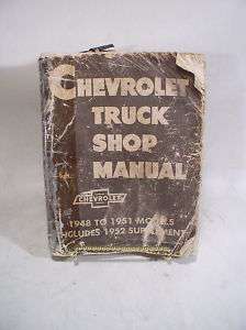 1948 thru 1951 Chevrolet truck factory shop manual  