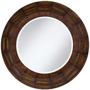  Wood Veneer Round Wall Mirror