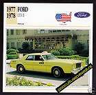 1977 1978 FORD LTD II Yellow Cab Taxi Car PICTURE CARD