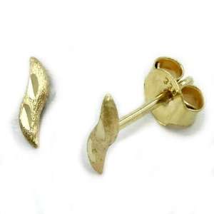  8K Gold Small Leaves Earrings DE NO Jewelry